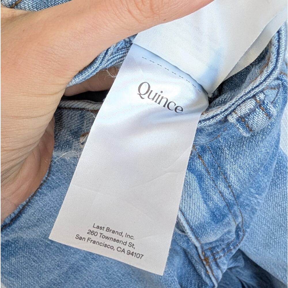 Quince Bella Stretch Barrel Jeans in Cool Blue Womens 26 Denim High-rise Ankle - Picture 10 of 12